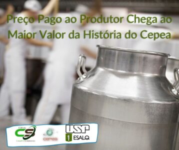 Preço Pago ao Produtor Chega ao Maior Valor da História do Cepea