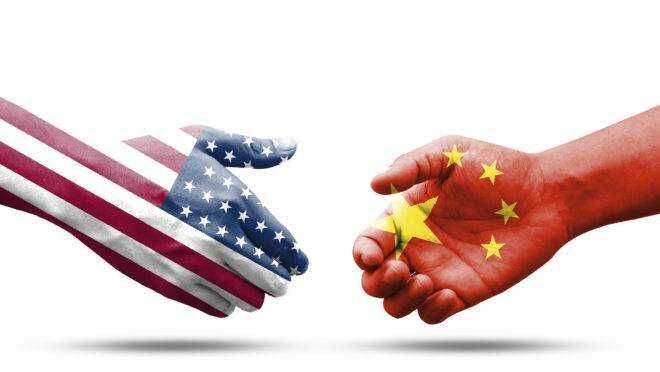 Bigstock Usa And China Flag Print Scree 316688065 Parece Brincadeira China Habilita Importação De 13 Frigoríficos Dos Estados Unidos