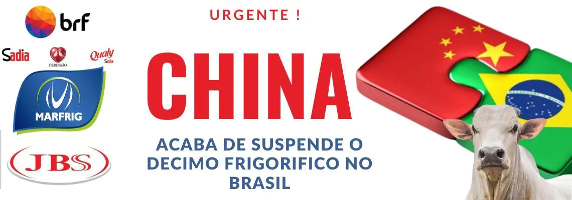 URGENTE ! CHINA ACABA DE SUSPENDE O DECIMO FRIGORIFICO NO BRASIL