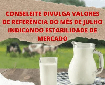 Referencia do Leite Para Julho e de Alta de 10,85%