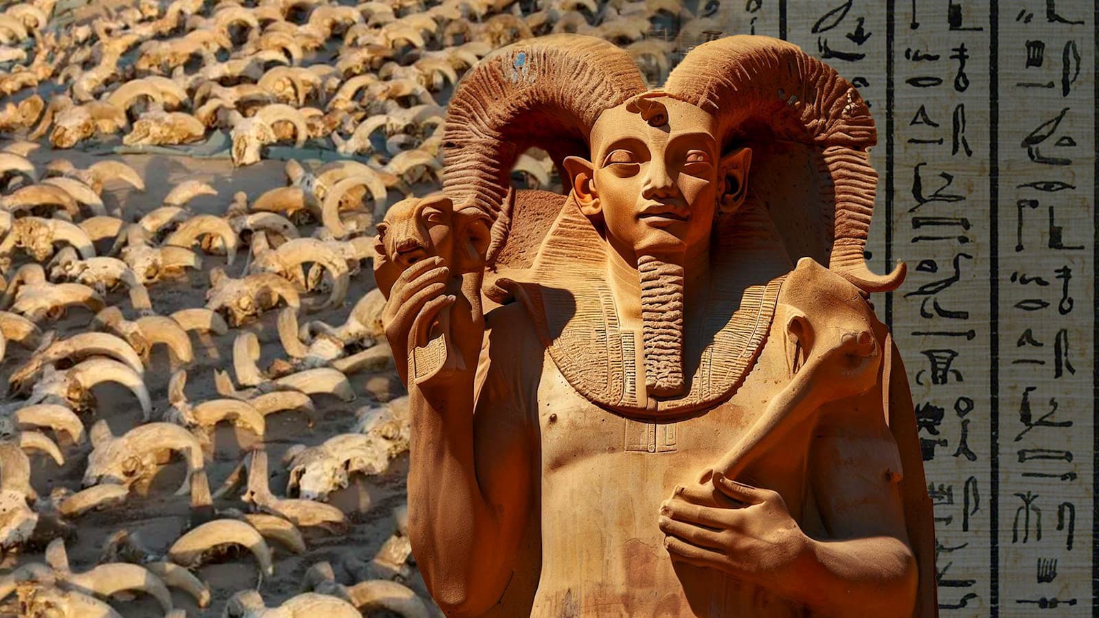 mais de 2 mil cabecas de carneiro mumificadas sao encontradas em templo de ramses ii