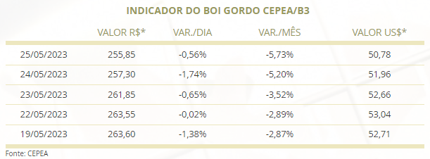 Valores do bezerro e do boi para o abate continuam