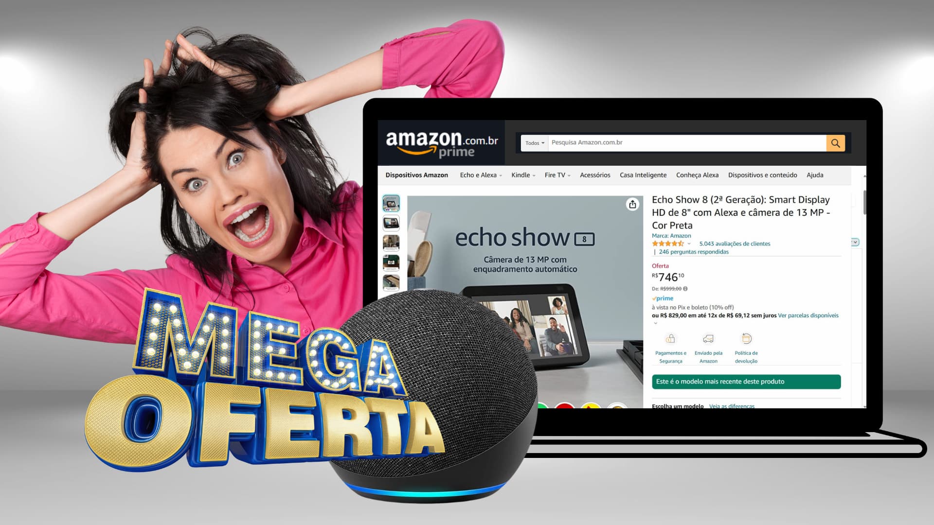 Echo Show 8 em oferta na Amazon