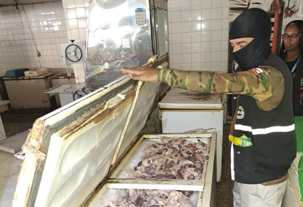 surpreendente grande quantidade de carne impropria para consumo e confiscada na bahia
