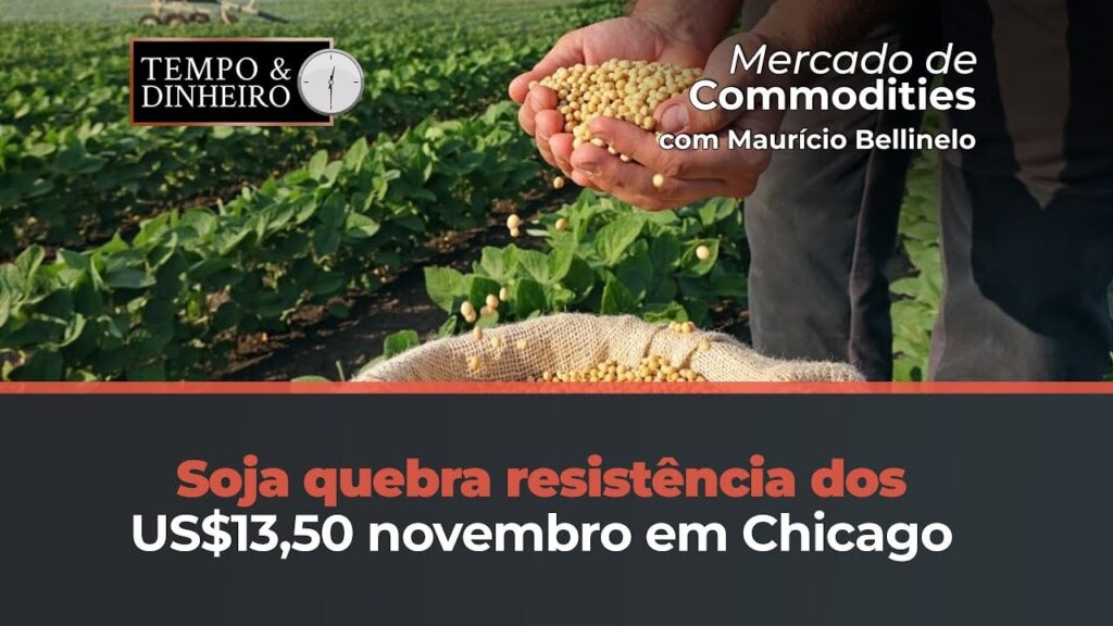 qual foi a quebra de resistencia da soja em chicago atingindo os us1350 em novembro