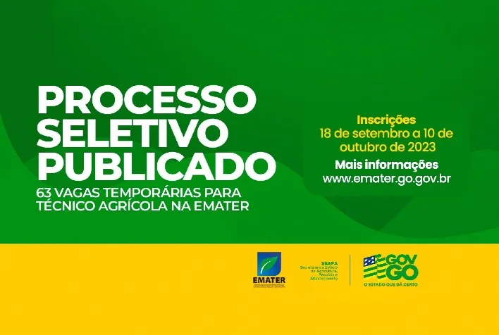 Quantas vagas temporárias para Emater estão disponíveis no edital de processo seletivo publicado pelo governo de Goiás? 16 quantas vagas temporarias para emater estao disponiveis no edital de processo seletivo publicado pelo governo de goias