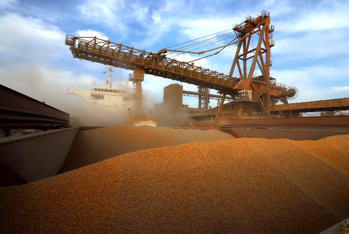 Quantas toneladas de milho o Brasil exportou em cada um