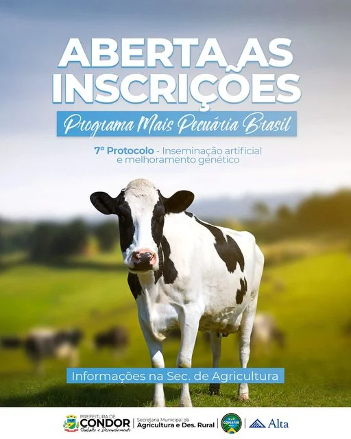 Estão abertas as inscrições para o 7⁰ Protocolo do Mais Pecuária em Condor