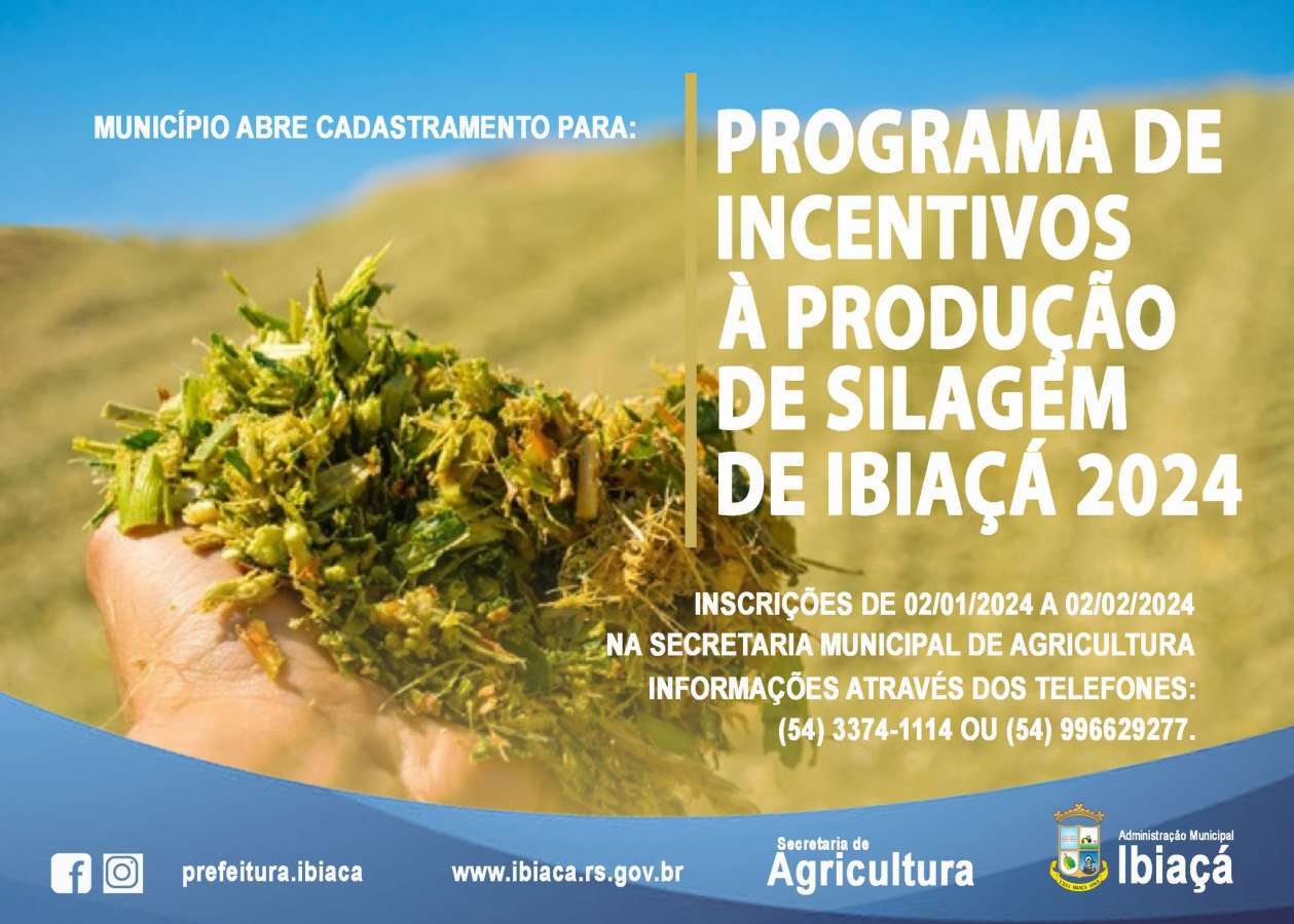 Inscrições abertas: Produção de silagem em Ibiaçá