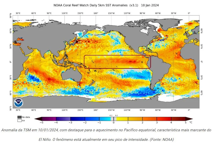 Perspectivas do El Ninõ para o ano de 2024