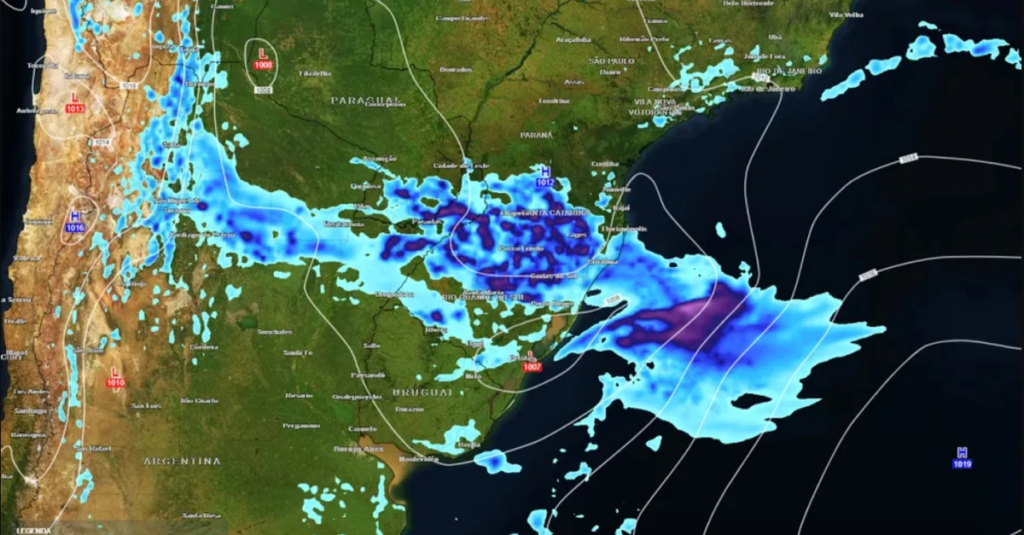 Sul do país fica em alerta para chuvas fortes e temporais