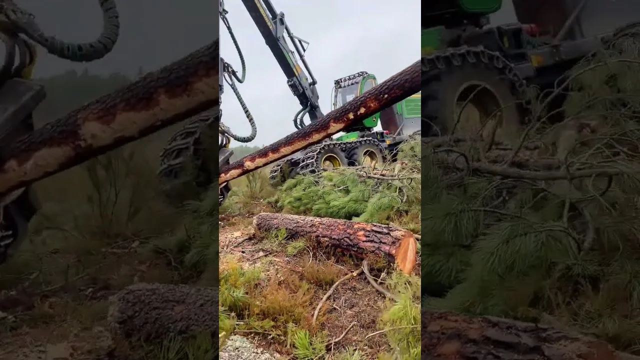 "Máquina incrível cortando árvore!" 🌲 #agronegocio 1 maquina incrivel cortando arvore f09f8cb2 agronegocio