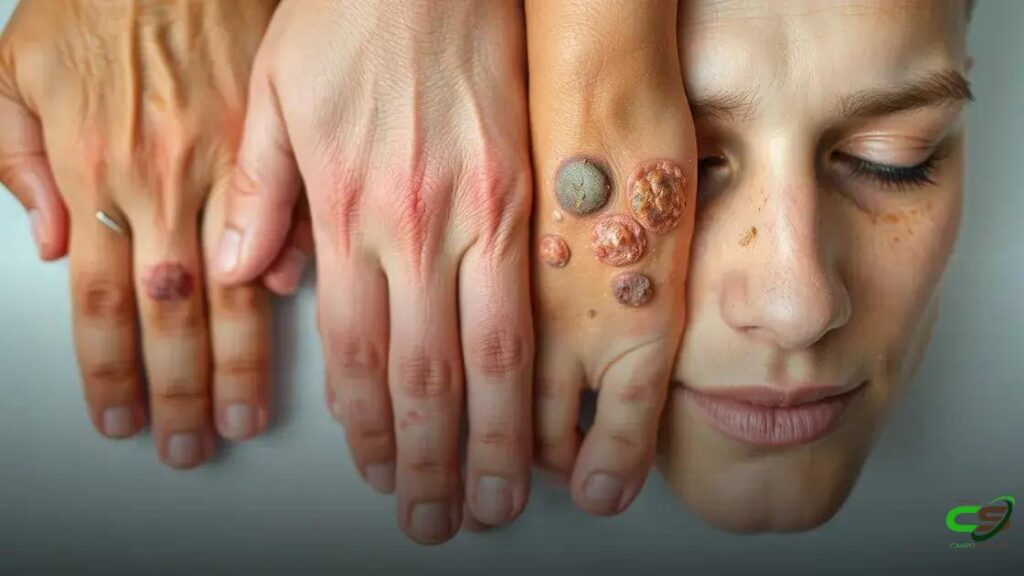 tipos de verrugas fotos: guia visual para identificar e cuidar, com 8 exemplos