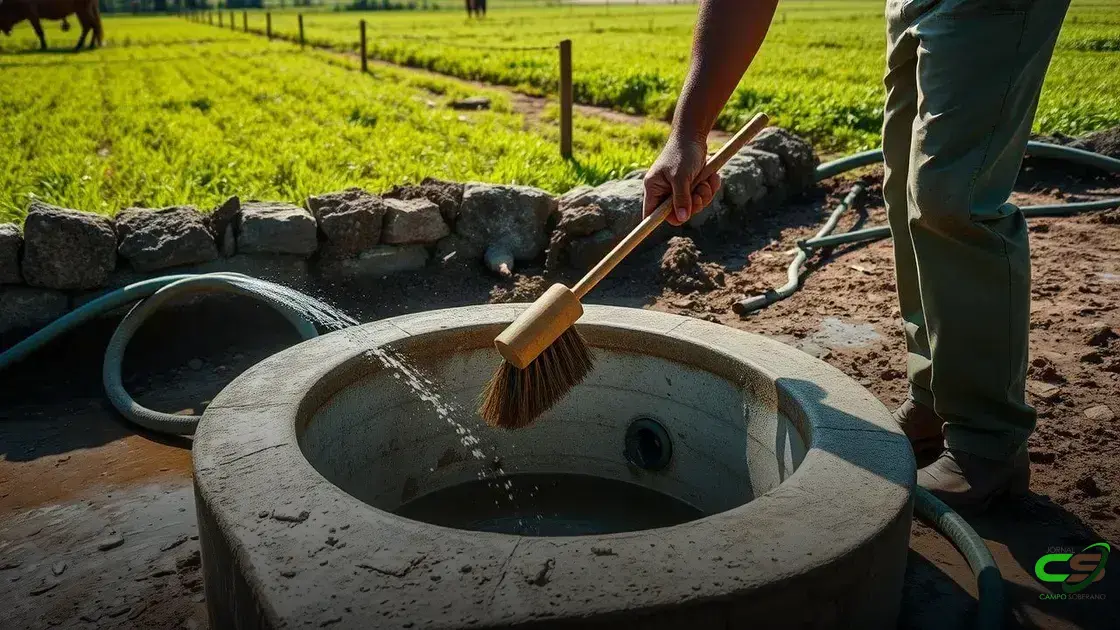 Manutenção e limpeza do cocho de cimento