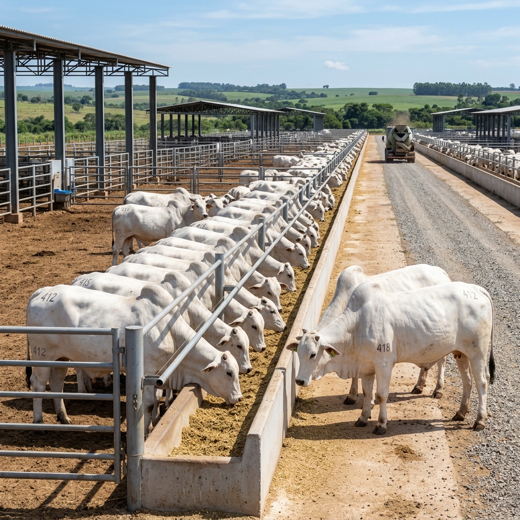 confinamento de bovinos manejo de cocho e ganho de peso