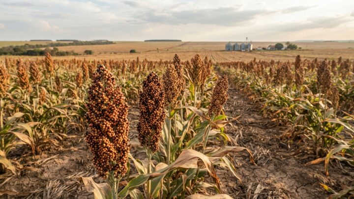 sorgo, seca, produção de sorgo em 2026, Safra 2026/27, ração animal, milho, exportação para a China