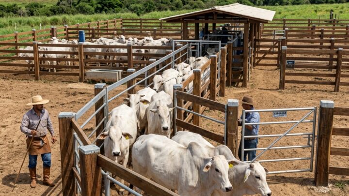 curral para 50 cabecas de gado manejo de corte nelore
