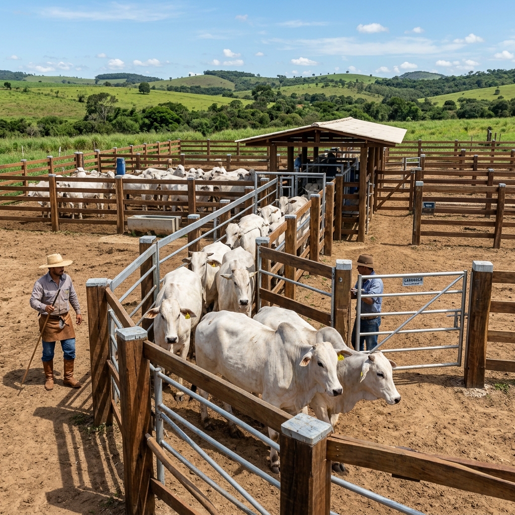 curral para 50 cabecas de gado manejo de corte nelore