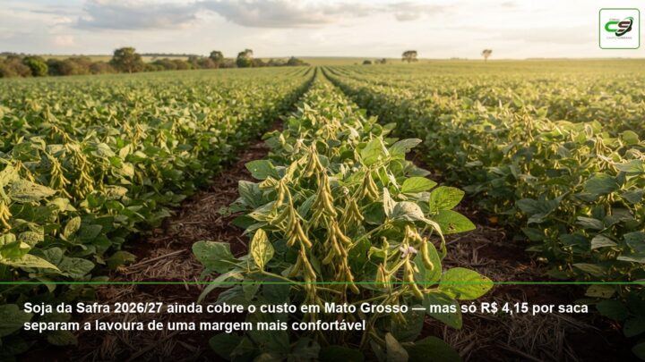 Safra 2026/27, custeio da soja, custeio do milho, Mato Grosso, margem agrícola, comercialização de grãos