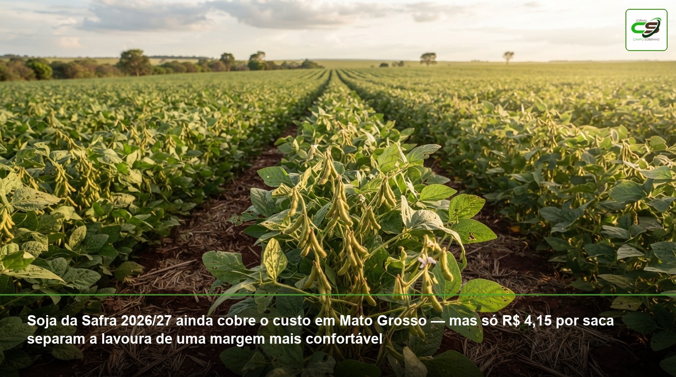 Safra 2026/27, custeio da soja, custeio do milho, Mato Grosso, margem agrícola, comercialização de grãos