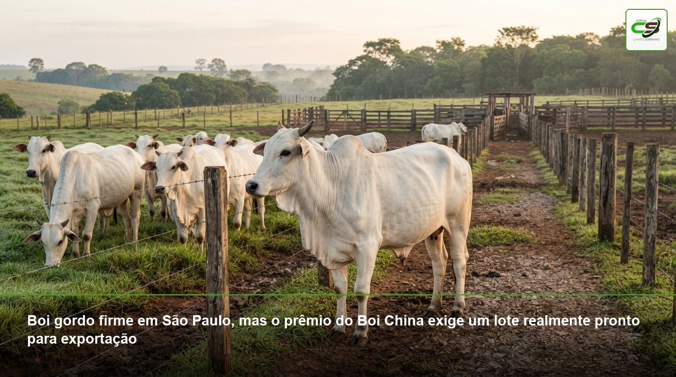 boi gordo, Boi China, arroba, São Paulo, Paraná, preço líquido, mercado pecuário, Safra 2026/27