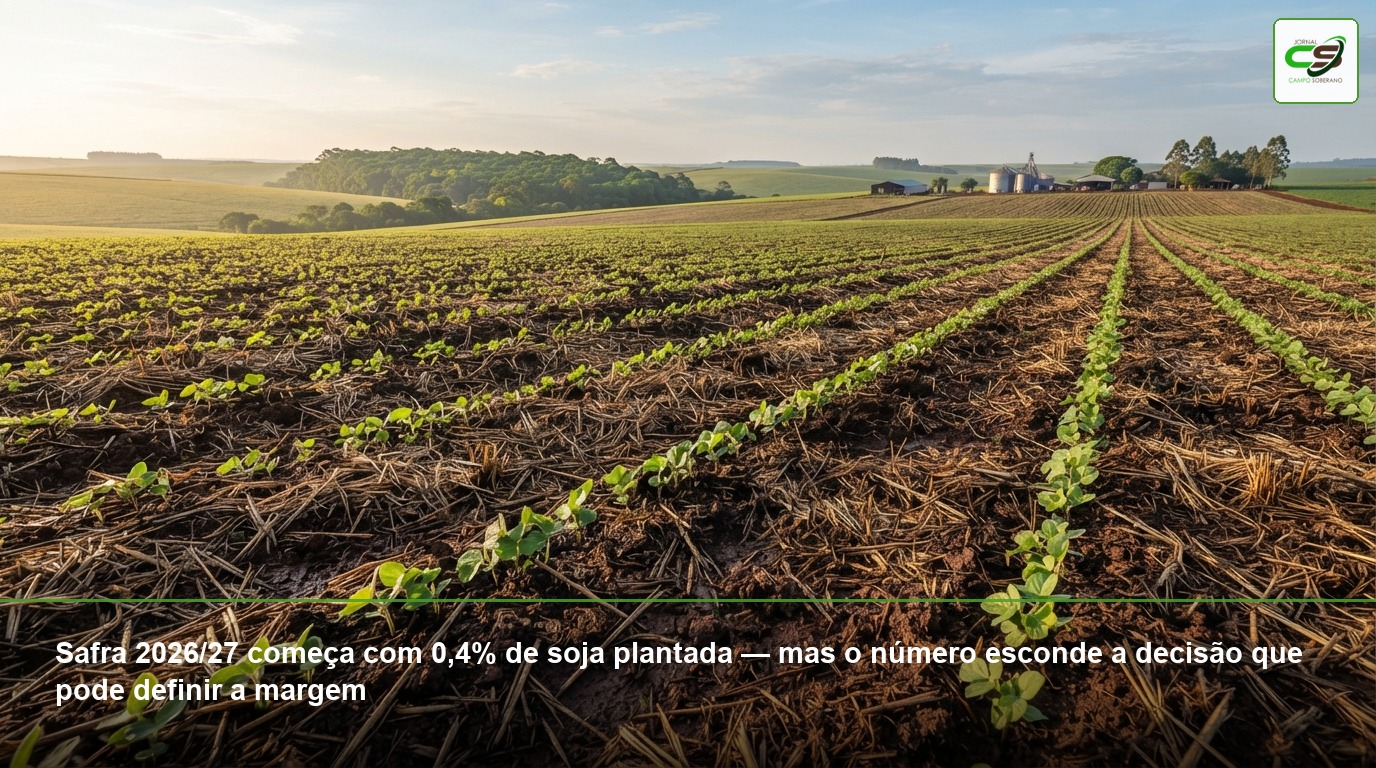 soja, Safra 2026/27, plantio da soja, Paraná, AgRural, estande, umidade do solo, margem agrícola