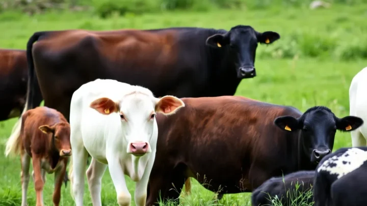 Touro da raça Brangus de pelagem curta em pastagem de Brachiaria no Brasil Central