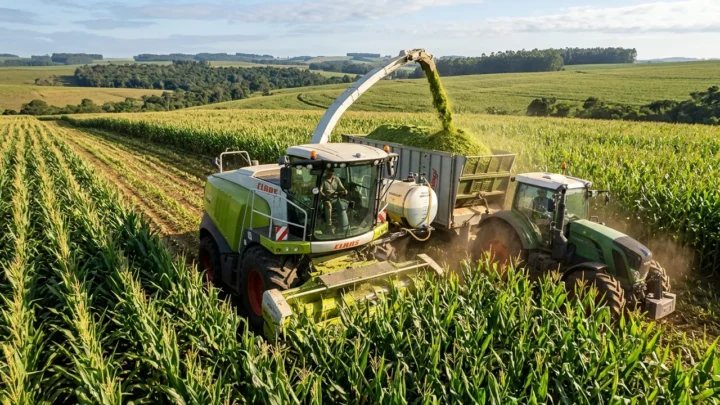 Lavoura vigorosa destinada à colheita de silagem de planta inteira em região de clima seco