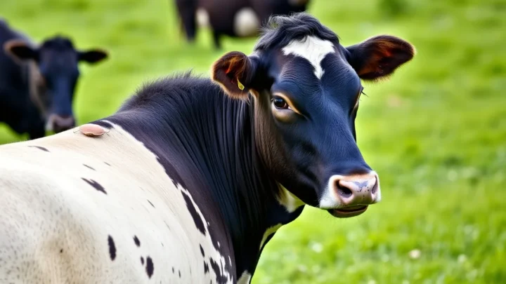 Bovino saudável em pastagem com presença discreta de carrapato