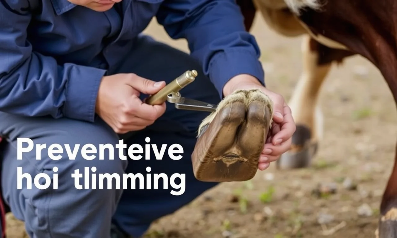 Profissional realizando casqueamento preventivo em bovino de confinamento.
