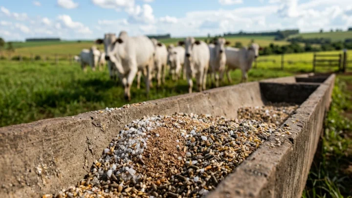 Cocho de suplementação no pasto com fornecimento de gordura protegida e minerais
